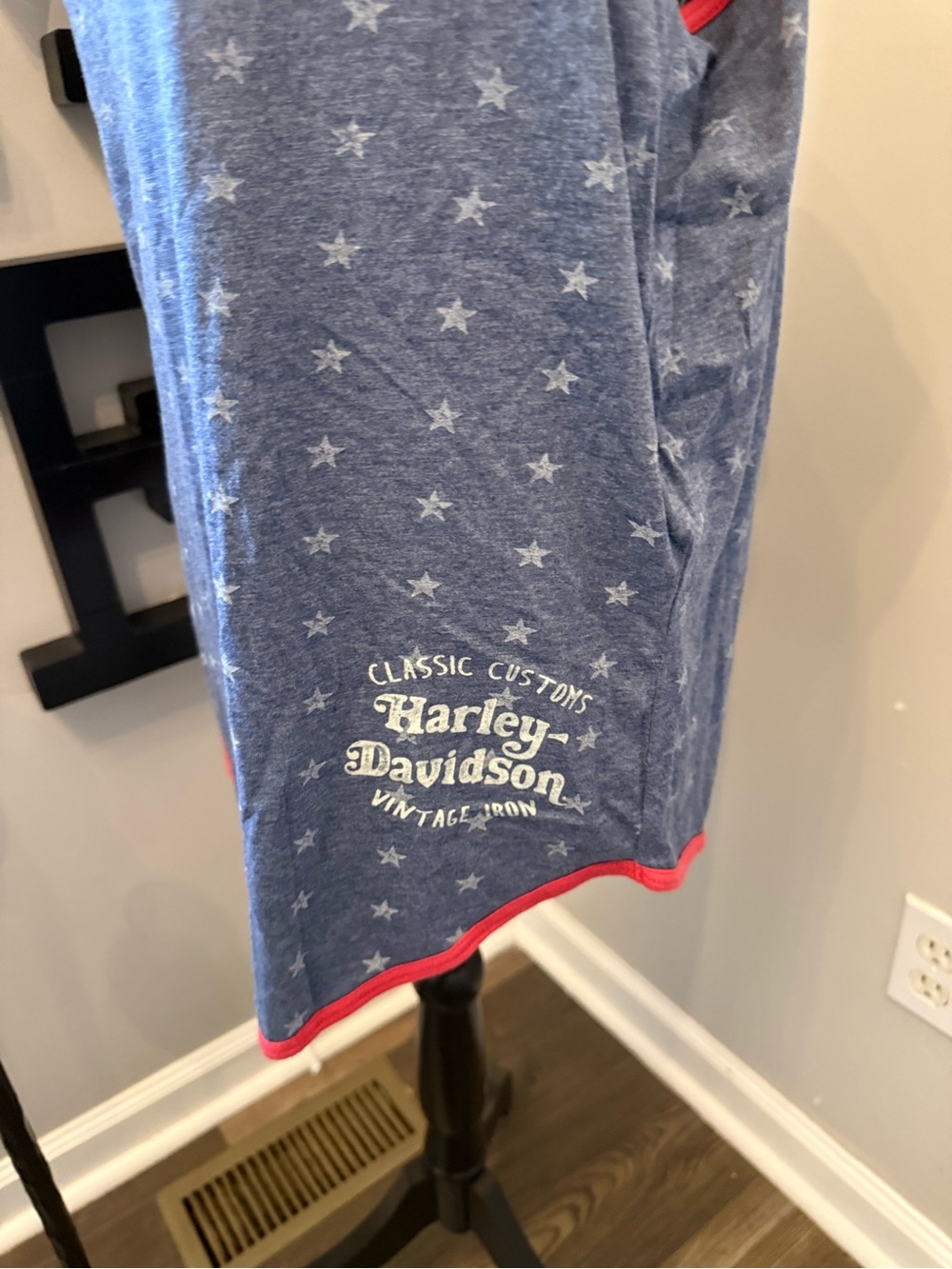 Harley-Davidson Blue Star-Print Tank Top with red Trim XL - Picture 2 of 4